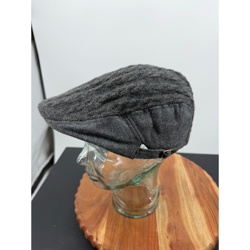 Target Cable Knit Wool Blend Flat Cap Men One Size Charcoal Grey Ivy Hat